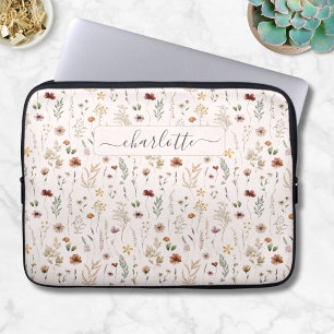 Aquarell Schön Floral Wilde Blumen Muster  Laptopschutzhülle