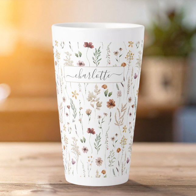 Aquarell Schön Florales Wildblumen Muster Milchtasse (Von Creator hochgeladen)