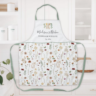 Aquarell Schön Florales Wildblumen Muster Schürze