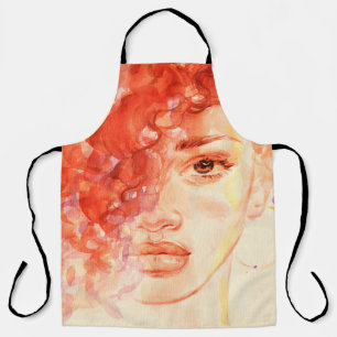 Aquarell schönes Mädchen Schürze