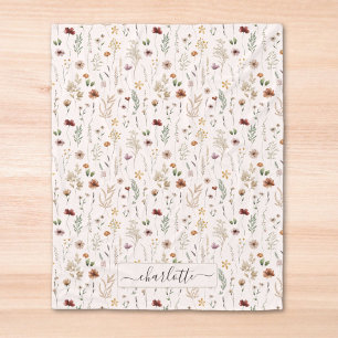 Aquarell Schönes Wildblumen-Blumenmuster  Fleecedecke