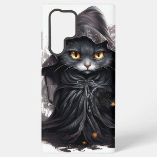 AQUARELL SCHWARZE KATZE ALS HEXE VERKLEIDET SAMSUNG GALAXY HÜLLE