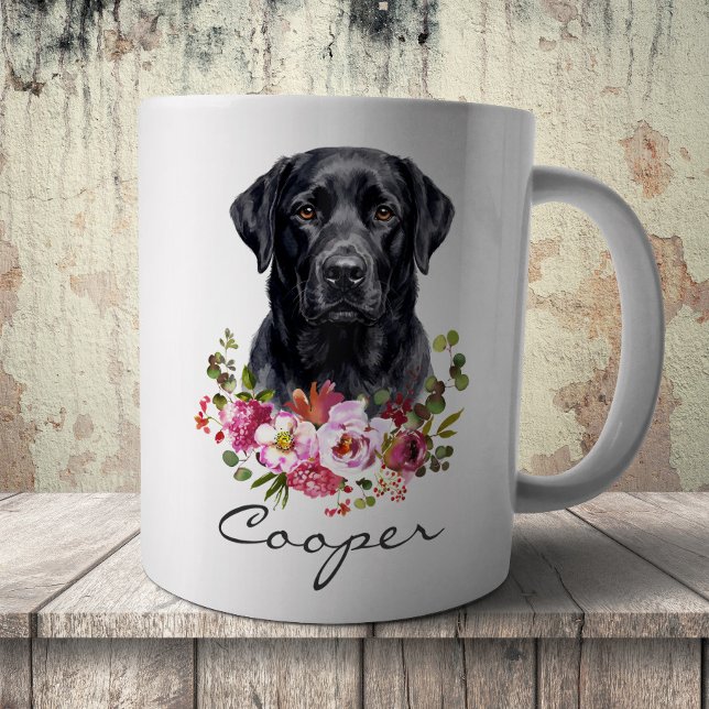 Aquarell schwarzer Labrador Retriever Kaffeetasse (Von Creator hochgeladen)