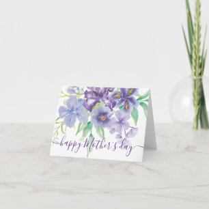 Aquarell-Schwertlilie-Blumen Karte