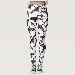 Aquarell-Schwertwal Leggings