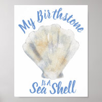 Aquarell Sea-Muschel mit meinem Sprichwort
