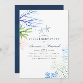 Aquarell Seawek Themed Engagement Party Einladung