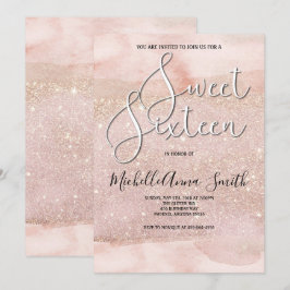 Aquarell sechzehn des Bonbon-16 erröten Einladung