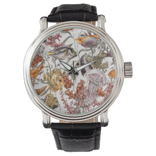 Aquarell-Seeleben-Muster 2 Armbanduhr