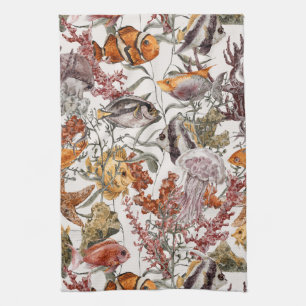 Aquarell-Seeleben-Muster 2 Handtuch