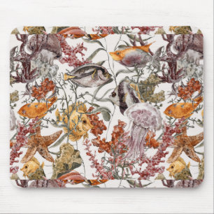 Aquarell-Seeleben-Muster 2 Mousepad