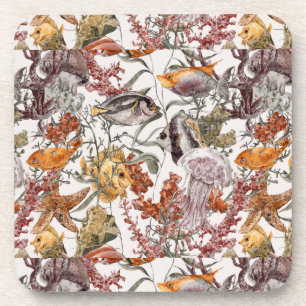 Aquarell-Seeleben-Muster 2 Untersetzer