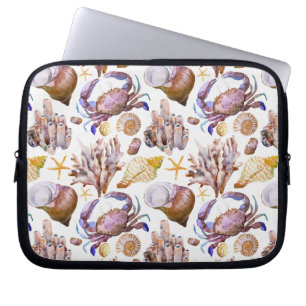 Aquarell-Seeleben-Muster 4 Laptopschutzhülle
