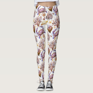 Aquarell-Seeleben-Muster 4 Leggings