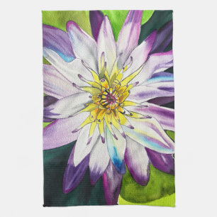 Aquarell Seerose feine Kunst Geschirrtuch