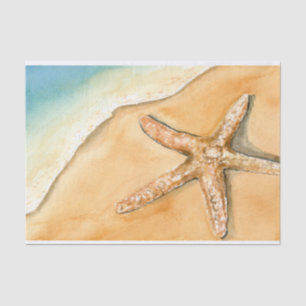Aquarell-Seestern am Strand Seidenpapier