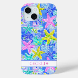Aquarell-Seestern-Monogramm Case-Mate iPhone Hülle