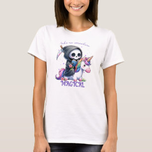 Aquarell Sensenmann Bücherliebhaber T-Shirt