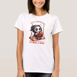 Aquarell Sensenmann Bücherliebhaber T-Shirt