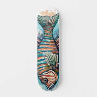 Aquarell-Serie: Feuerfisch Skateboard