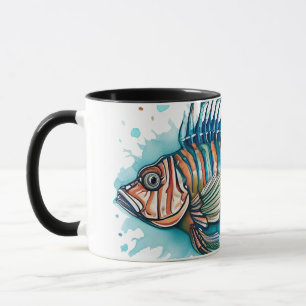 Aquarell-Serie: Feuerfisch Tasse