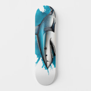 Aquarell-Serie: Hai Skateboard