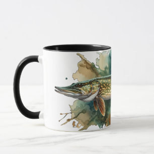 Aquarell-Serie: Hecht Tasse