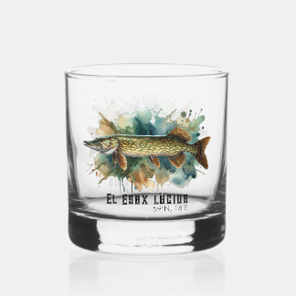 Aquarell-Serie: Hecht Whiskyglas