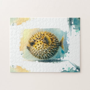 Aquarell-Serie: Kugelfisch Puzzle