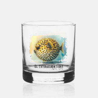 Aquarell-Serie: Kugelfisch Whiskyglas