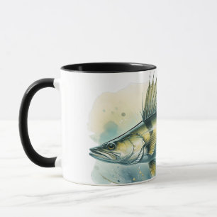 Aquarell-Serie: Zander/Walleye Tasse