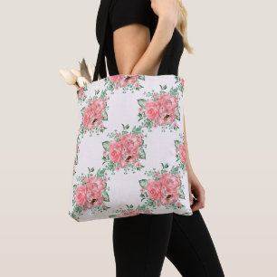 Aquarell Shabby Chic rosa Rosen und Punkte