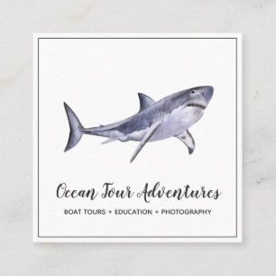 Aquarell Shark Square Business Card Quadratische Visitenkarte