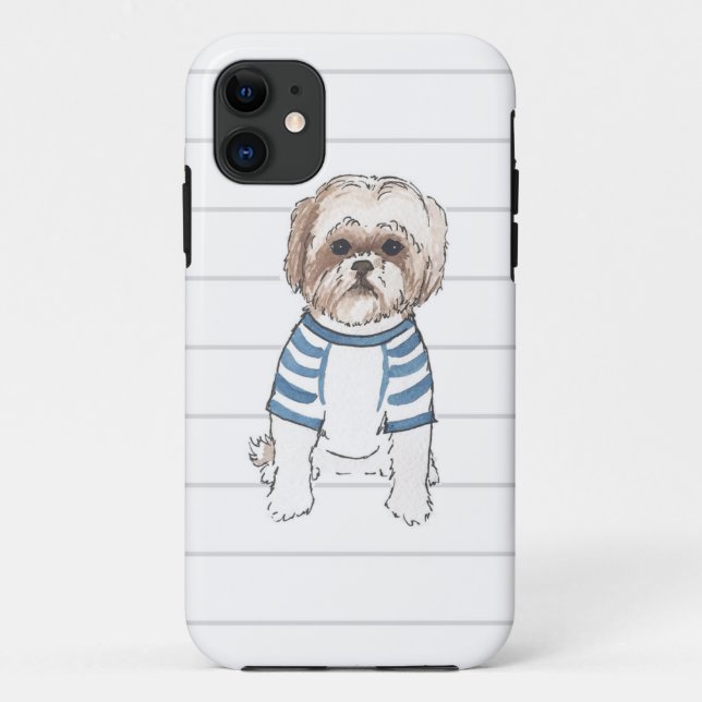 Aquarell Shih Tzu Iphone Fall Case-Mate iPhone Hülle (Rückseite)