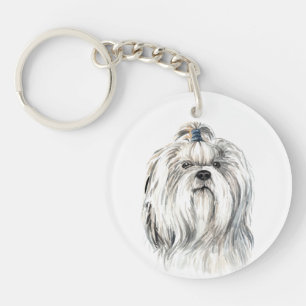 Aquarell Shih Tzu Schlüsselanhänger