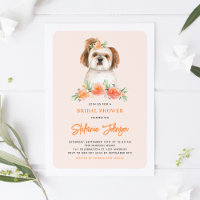 Aquarell Shih Tzu und Peach Blume Hund Geburtstag
