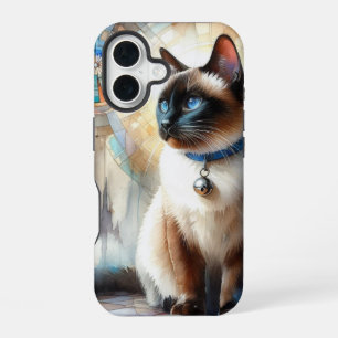 Aquarell Siamesische Katze iPhone 16 Hülle