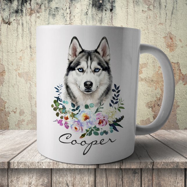 Aquarell Sibirischer Husky Kaffeetasse (Von Creator hochgeladen)