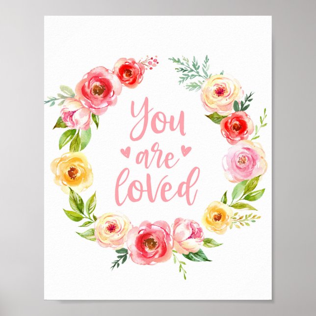 Aquarell Sie sind lieblich Blumenstrauß Kinderzimm Poster (Vorne)