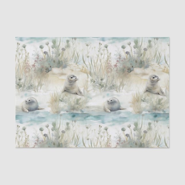 Aquarell-Siegel Küste Seidenpapier (Vorderseite)