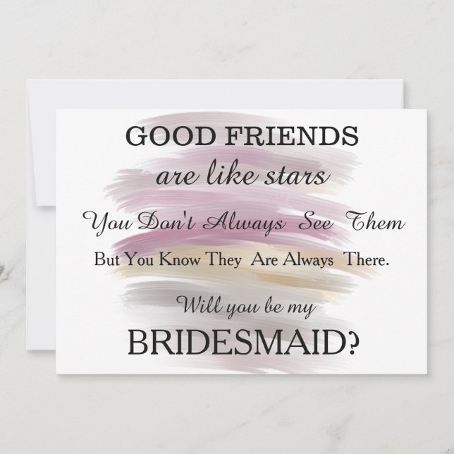 Aquarell sind Sie meine Brautjungfer? Einladung (Vorderseite)