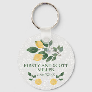 Aquarell Sizilianische Zitronen Hochzeit Schlüsselanhänger