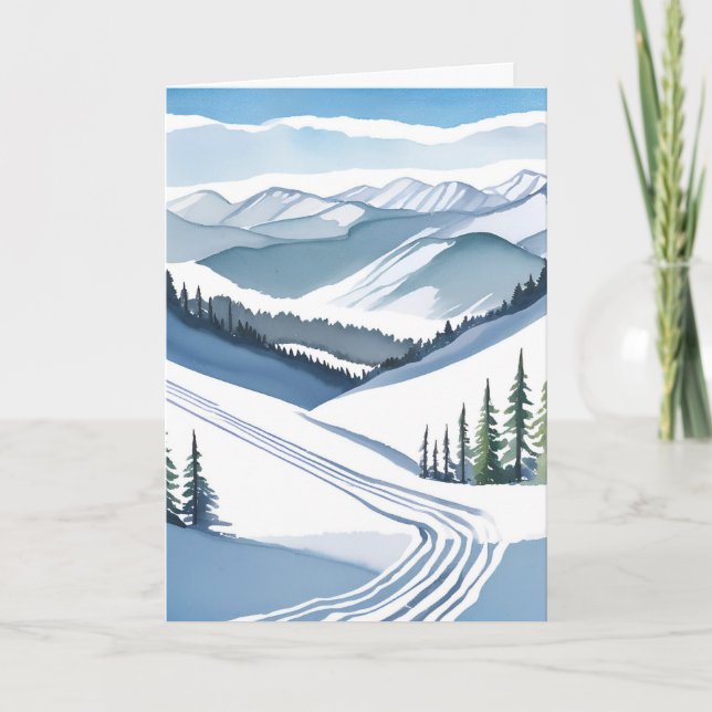 Aquarell Skiberg Karte (Vorderseite)