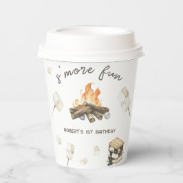 Aquarell S'more Fun Campfire 1. Geburtstag Pappbecher