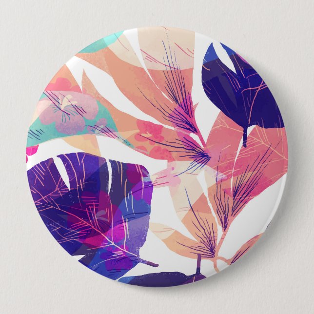Aquarell Sommer-Blume 2 Button (Vorderseite)