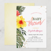 Aquarell Sommer Blume Hibiskus Kinderdusche