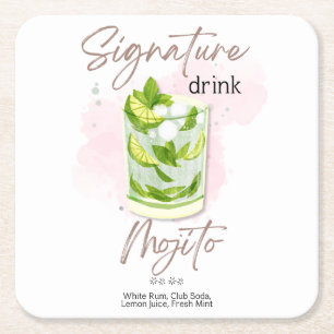 Aquarell-Sommer-Cocktail Rechteckiger Pappuntersetzer