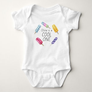 Aquarell-Sommer-Eis-Am-Birthday Baby Strampler