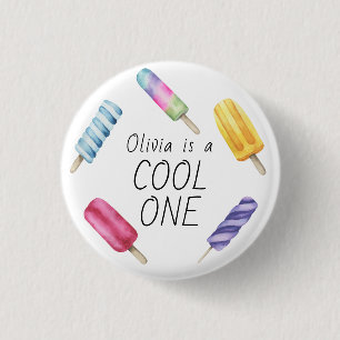 Aquarell-Sommer-Eis-am-Stiel-Geburtstag Button