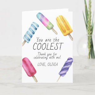 Aquarell-Sommer-Eis-am-Stiel-Geburtstags-Dankeschö Dankeskarte